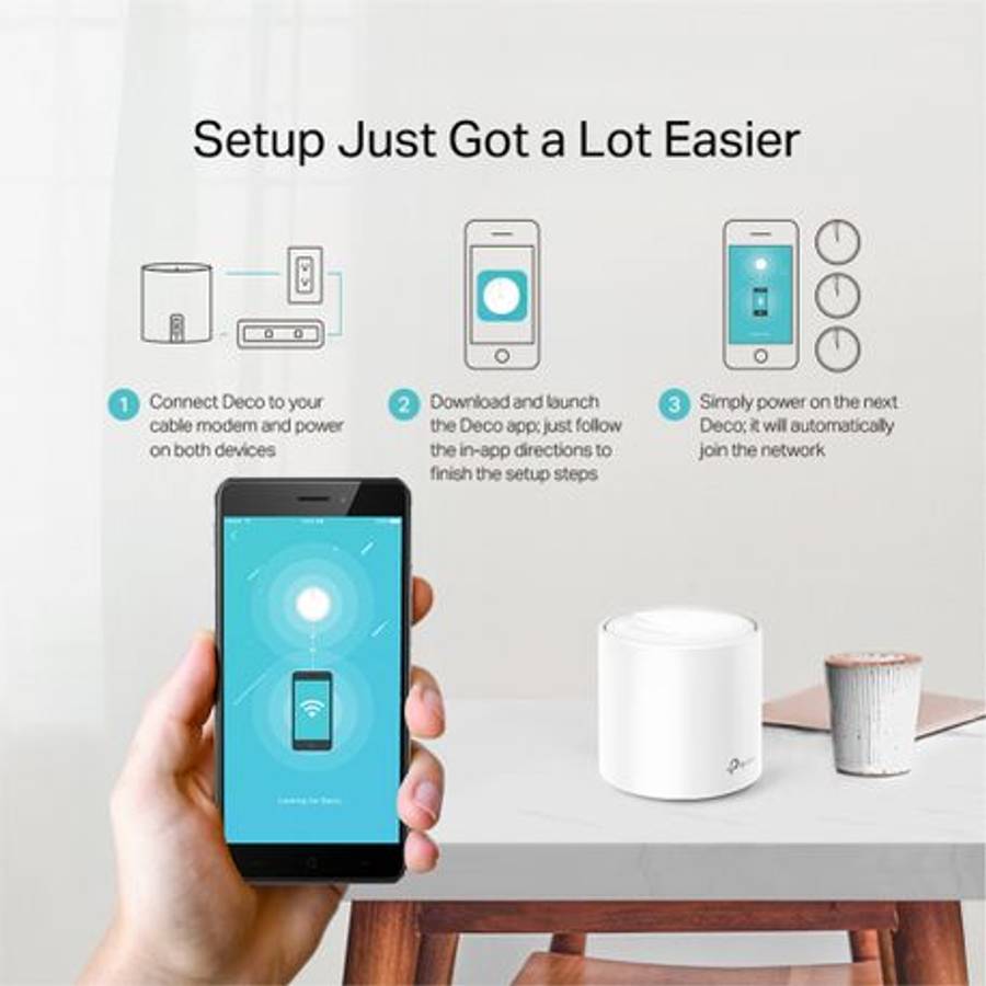 Tp-Link - Deco X20(3-Pack) AX1800 Whole-Home Mesh Wi-Fi 6 System - Tp-Link - Deco X20(3-Pack) AX1...