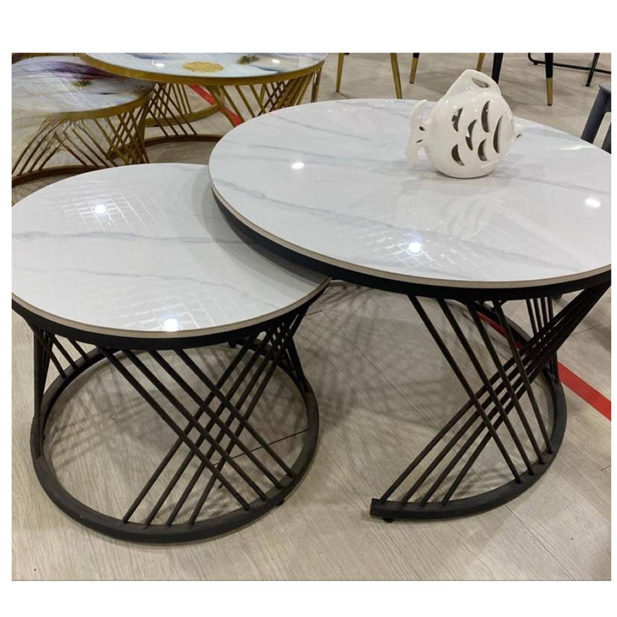 2-in-1 Round Marble Luxury Modern Coffee Table