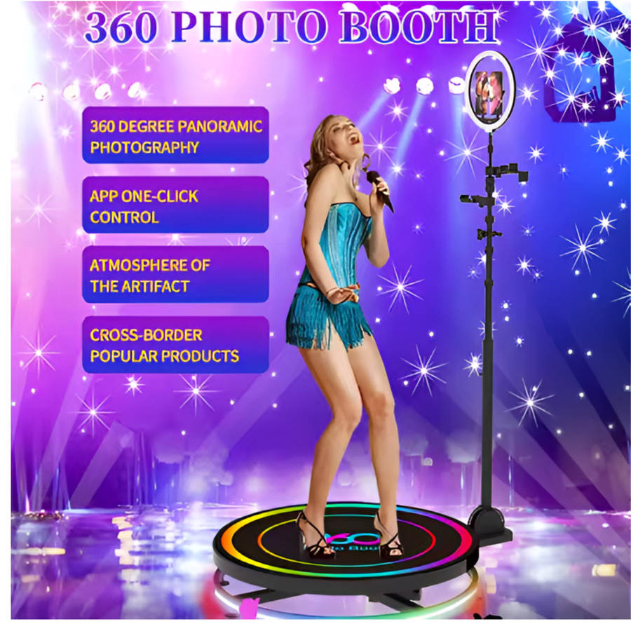 68cm 360-Degree Rotating Ring Light - Photo Booth for Perfect Shots