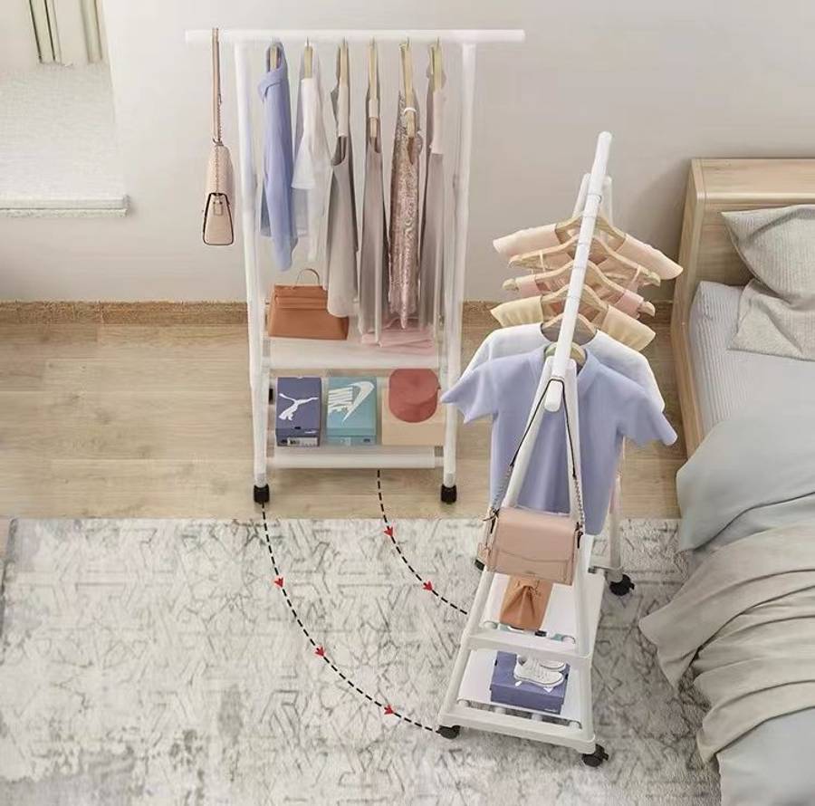 Portable Triangular Space Saving Clothes Hanger Organizer Rack