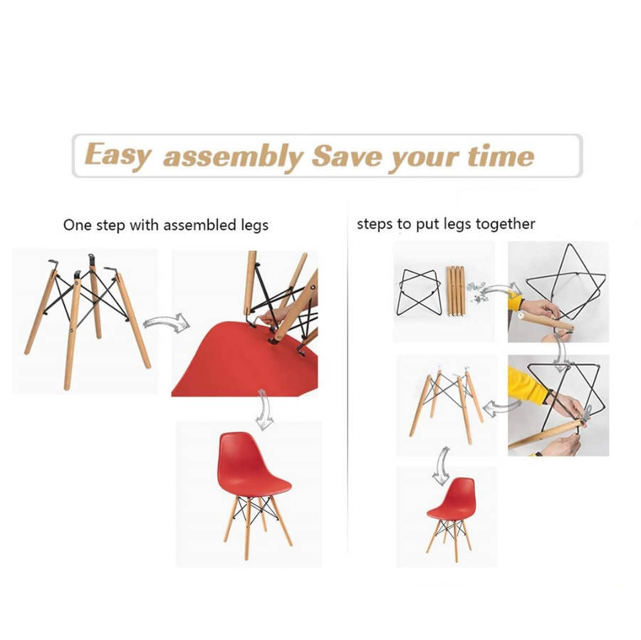 Proteas Wood Leg Chairs- Pack of 4- Grey