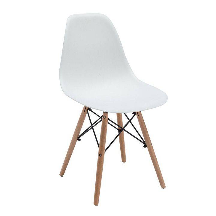 Wooden Leg Chair - WHITE(SECOND HAND)