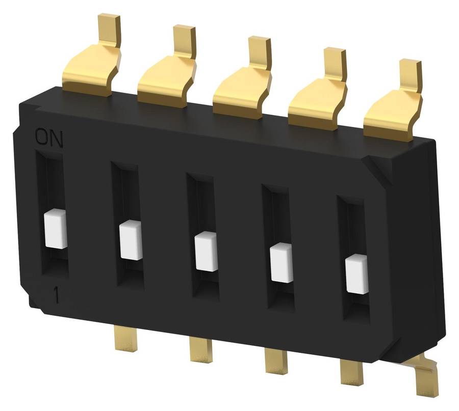 Alcoswitch (EDS05SGRSTR04Q) DIP / SIP Switch, SPST, 24 V, 25 mA