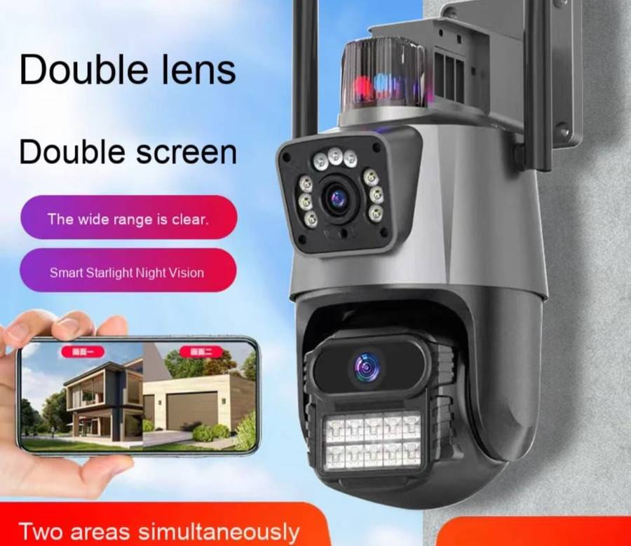 8K Ultra HD Dual-Lens Screen Camera System with 4x Zoom, Two-Way Audio & AI Tracking