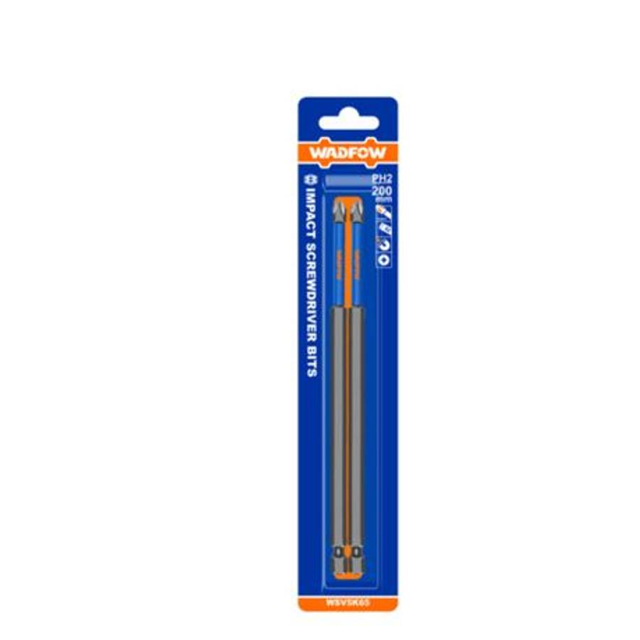 Wadfow - 2Pce Impact Screwdriver Bit Set (PH2) - 200mm - S2 Steel - Wadfow - 2Pce Impact Screwdri...