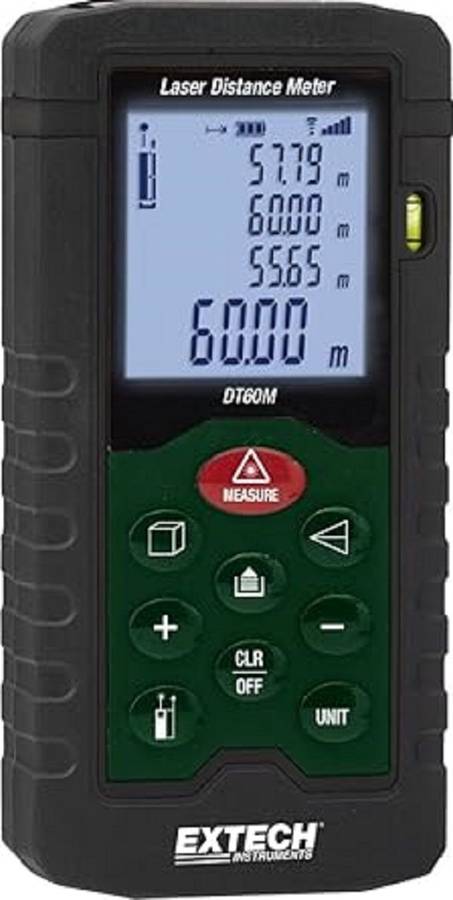 Extech (DT60M) Laser Distance Meter, 0.05m to 60m, LCD, 2 x AAA