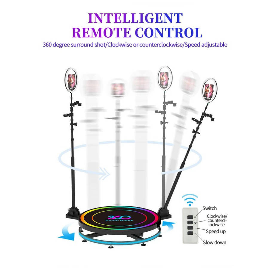 68cm 360-Degree Rotating Ring Light - Photo Booth for Perfect Shots