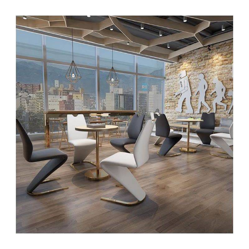 Dining Chairs  - Set of 2 Z-Shape Luxury and Modern - Brown Colour