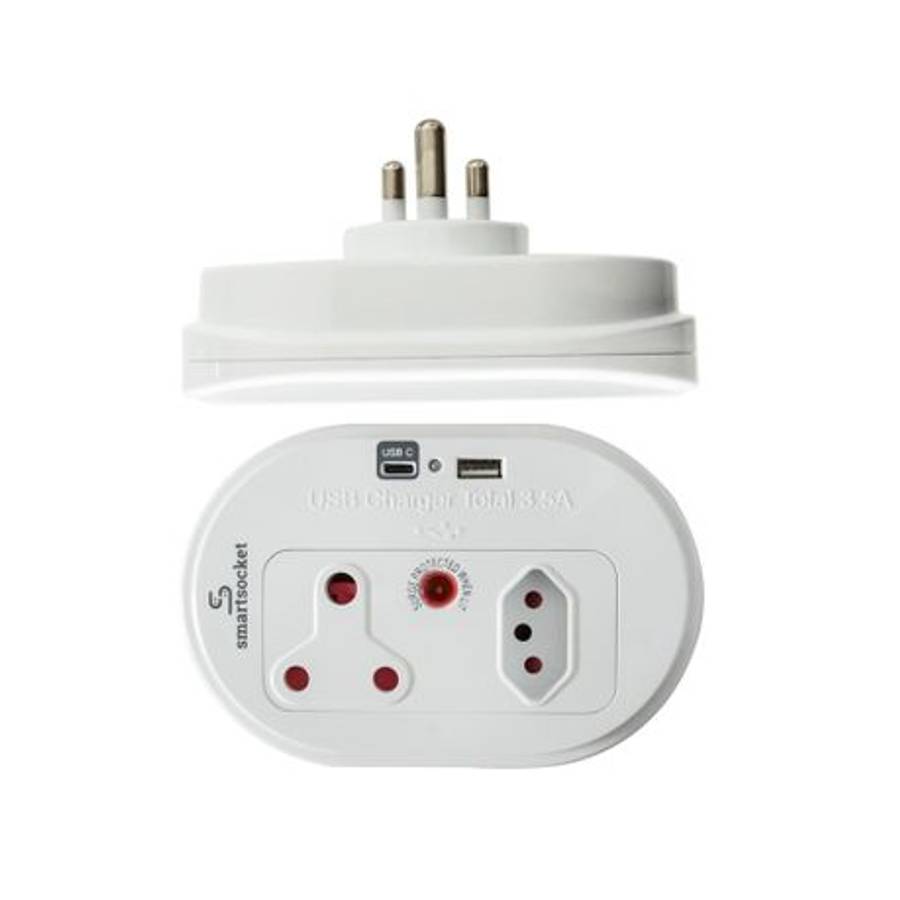 Smartsocket Compact USB and Power Adaptor 3.5 Amp USB - SS009 - Smartsocket Compact USB and Power...
