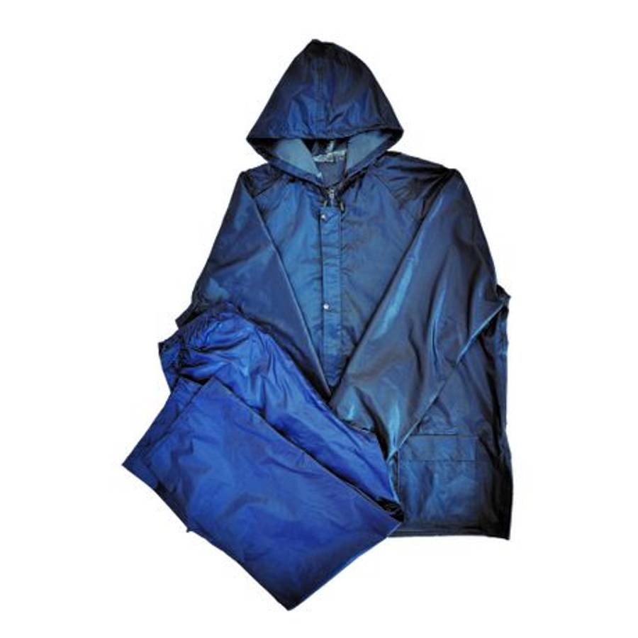 Navy Two Piece Rubberised Rain Suit - 5XL - Navy Two Piece Rubberised Rain Suit - 5XL