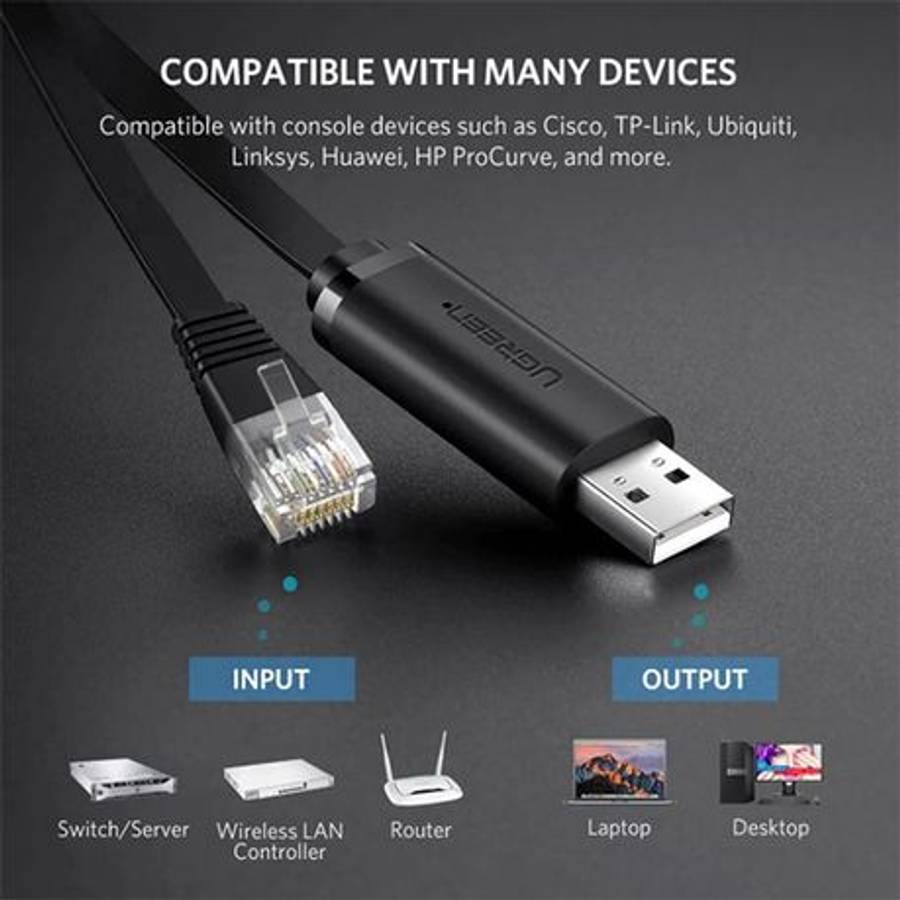 Ugreen - USB-A to RJ45 Console Cable 1.5m - Ugreen - USB-A to RJ45 Console Cable 1.5m