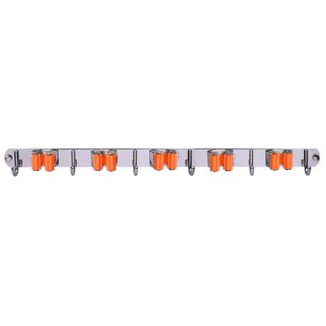 Heavy Duty Stainless Steel Mop Broom & Tools Equipment Organiser - ORANGE