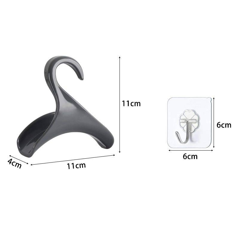 DHAO 5 Pack Heavy Duty Self Adhesive Hooks With Purse Hanger Hook - White