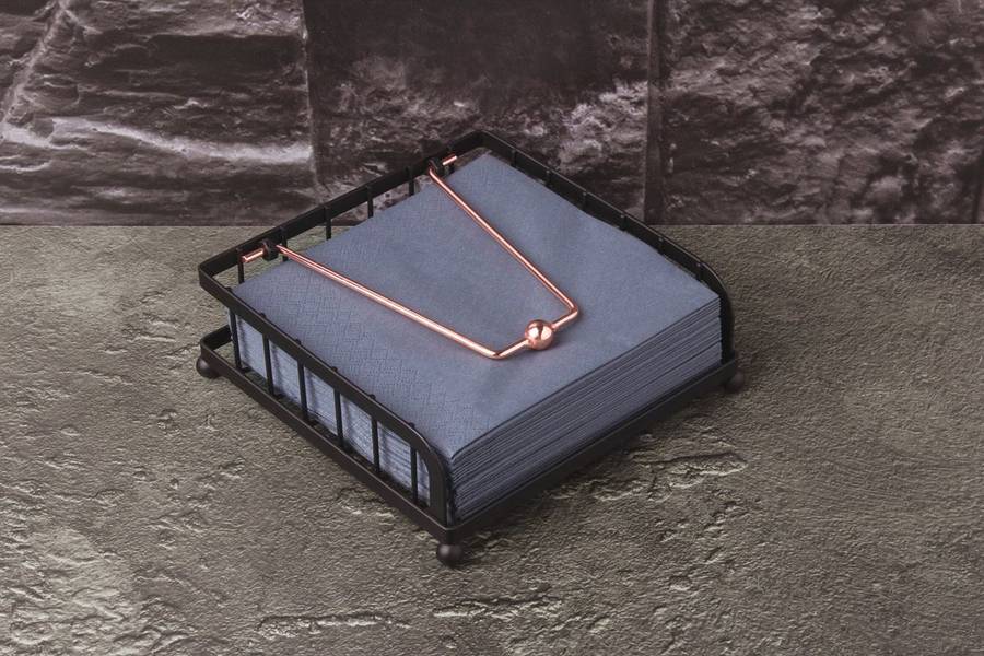 Berlinger Haus Premium Iron Napkin Holder - Black Rose Collection (DISPLAY MODEL)