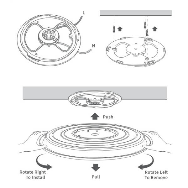 Toshiba LED Ceiling Light 40W 3 Color Changing Warm-Neutral-Cool White - White