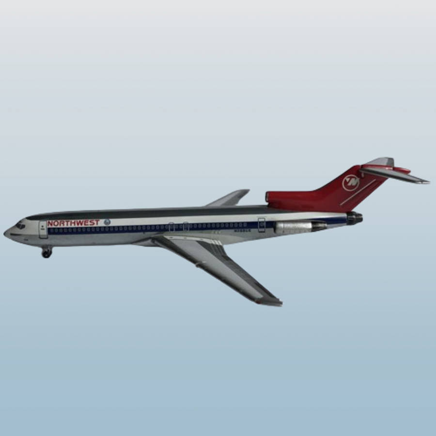 1:400 Scale, Northwest Airlines, Boeing 727, Diecast Alloy Display Model