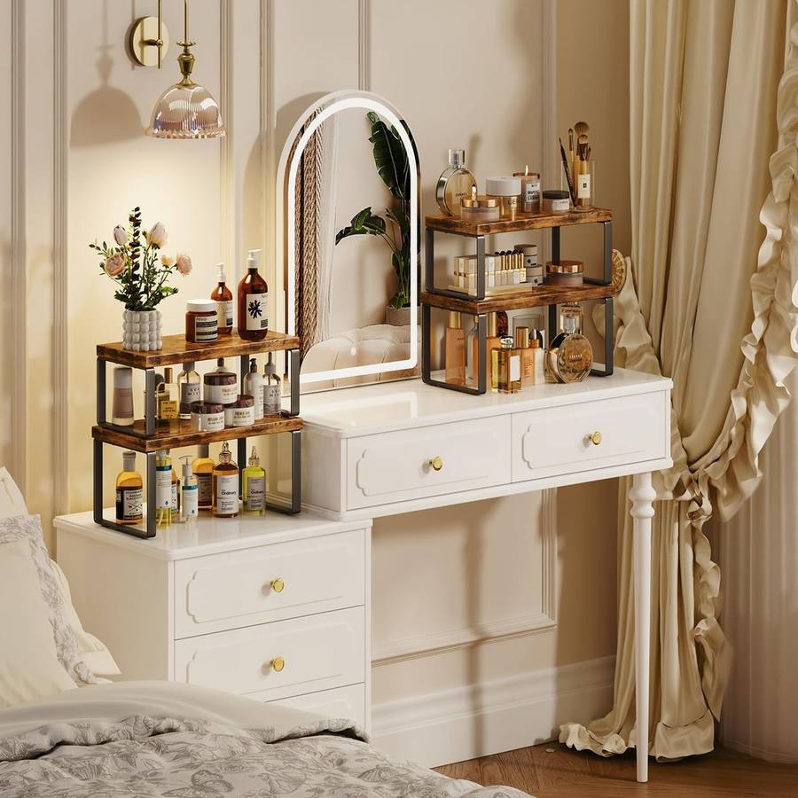 Stackable Kitchen Cabinet Organiser Shelf Counter Storage
