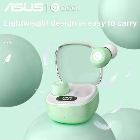ASUS - AS101 - Semi-In-Ear Noise Cancelling Earbuds With Mic - Green