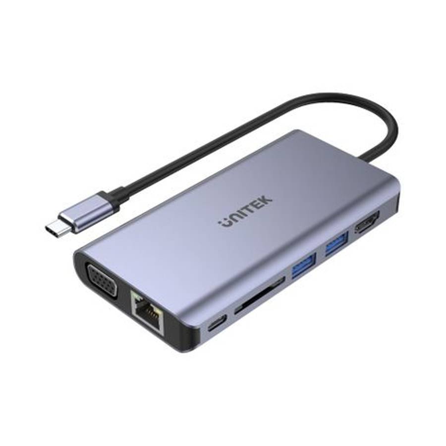 Unitek - USB3 Type-C 8-in-1 Port Replicator with 100W PD - Unitek - USB3 Type-C 8-in-1 Port Repli...