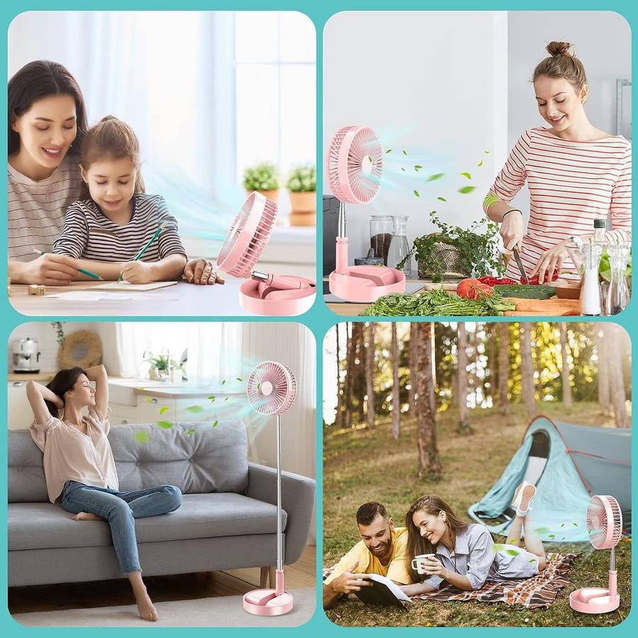 Rechargeable Extendable Folding Fan