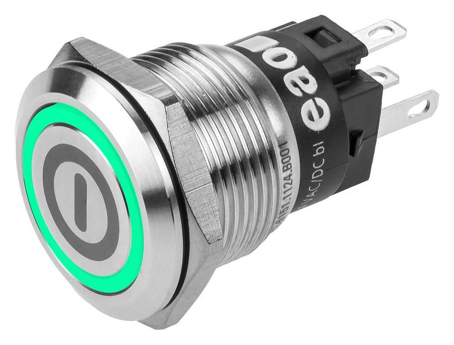 EAO (82-5151.2133.B001) Vandal Resistant Switch, Engraved, On / Off, 19 mm