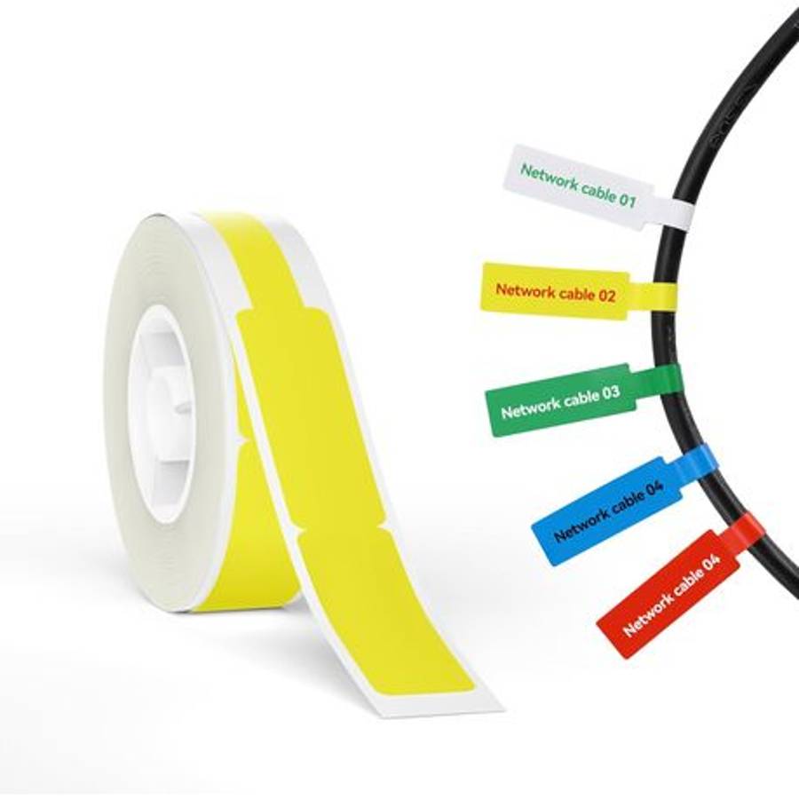 Niimbot - 12.5×109mm-65 Yellow Cable Tag Thermal Label For D11 / D110 Printer - Niimbot - 12.5×...