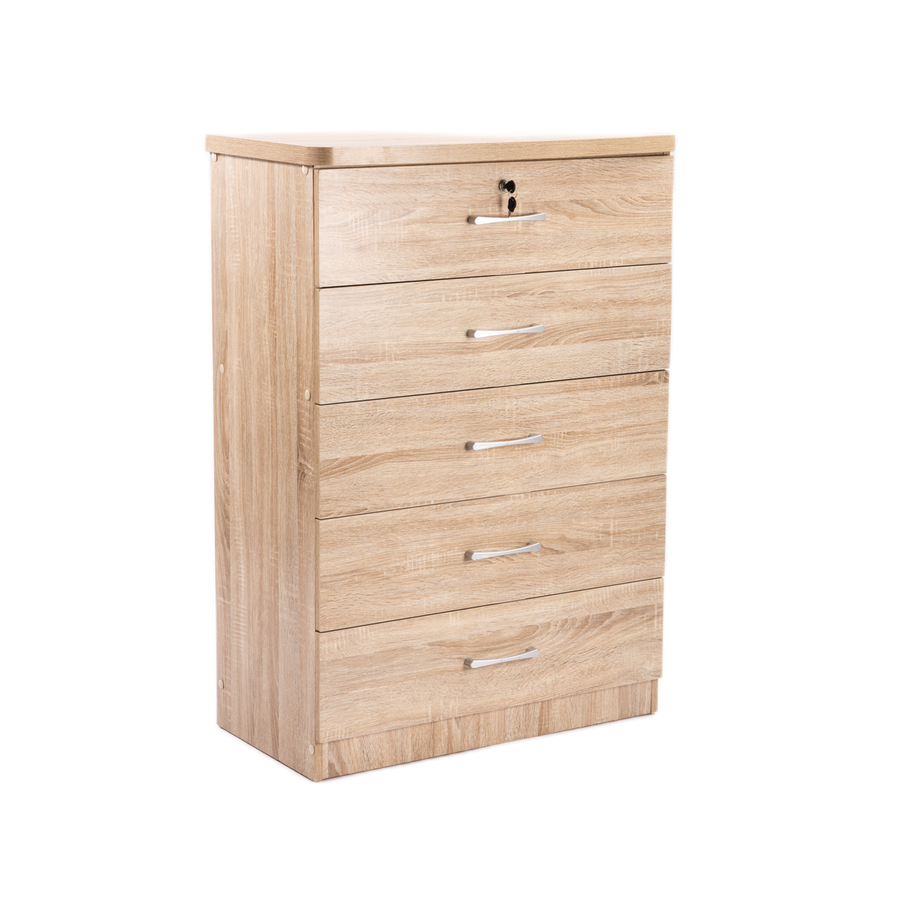 Chest of Drawer / Wooden Storage Cabinet  Five Drawer-Oak, Wenge or White
