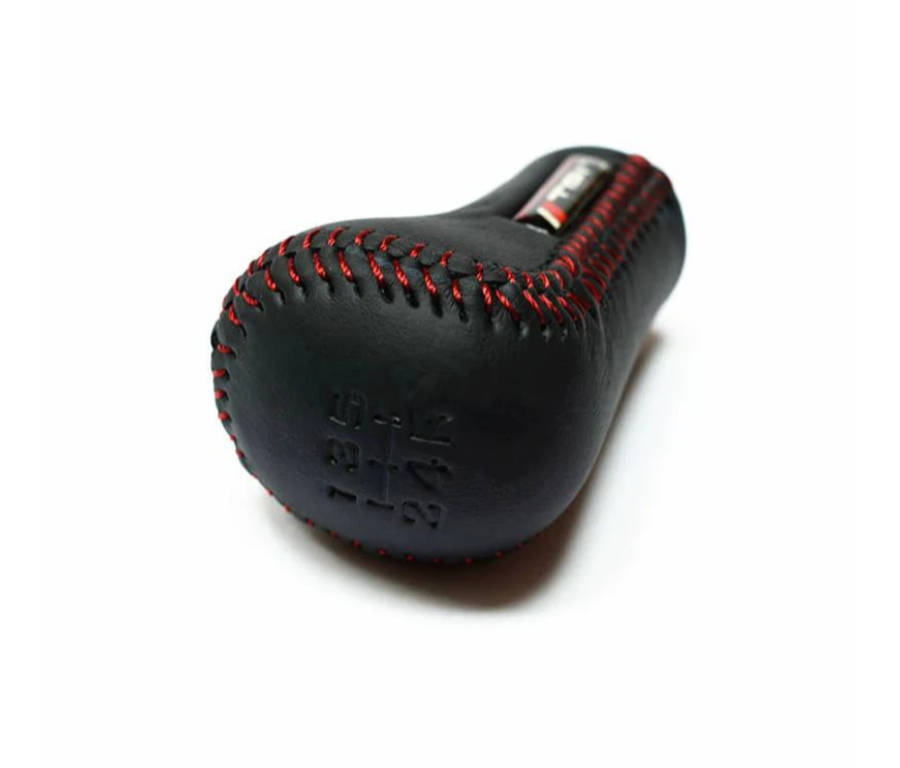 TRD Sports Leather Look Gear Knob (Black & Red)