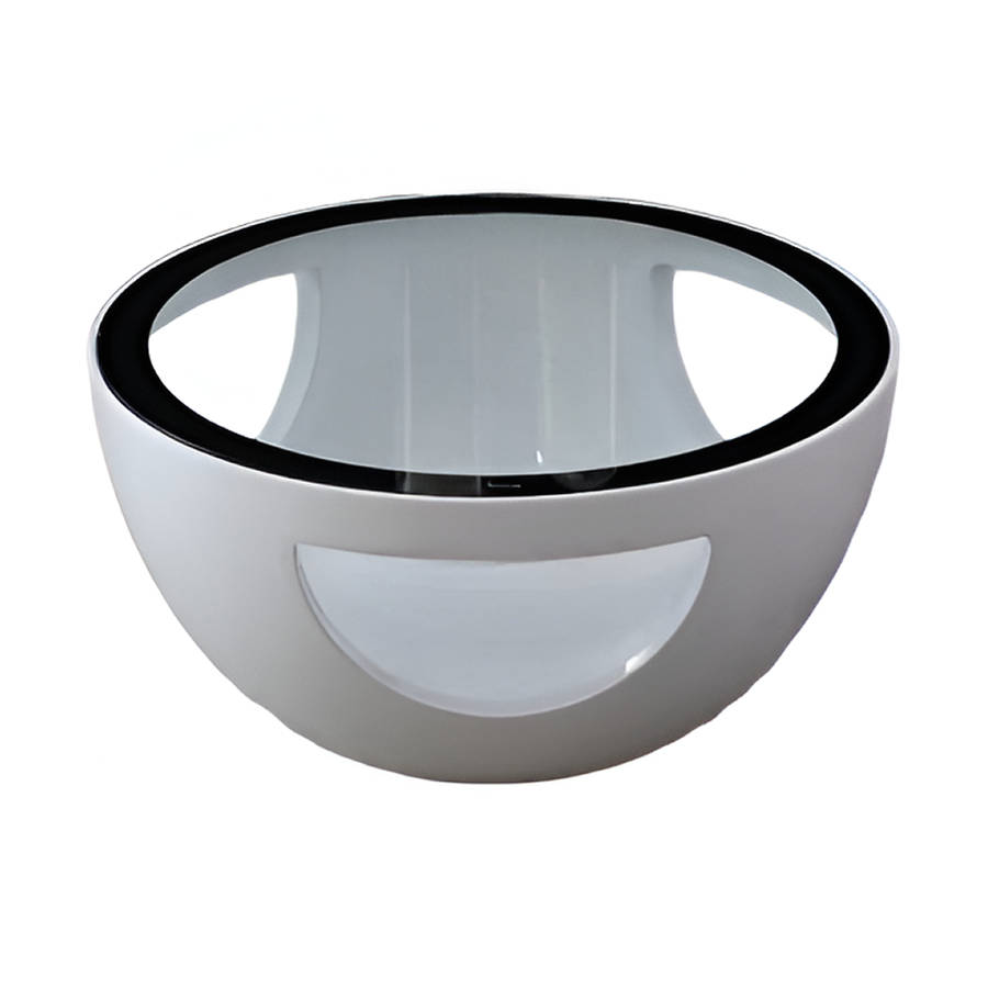 Coffee Tables - Rounded Tempered Glass Top - White