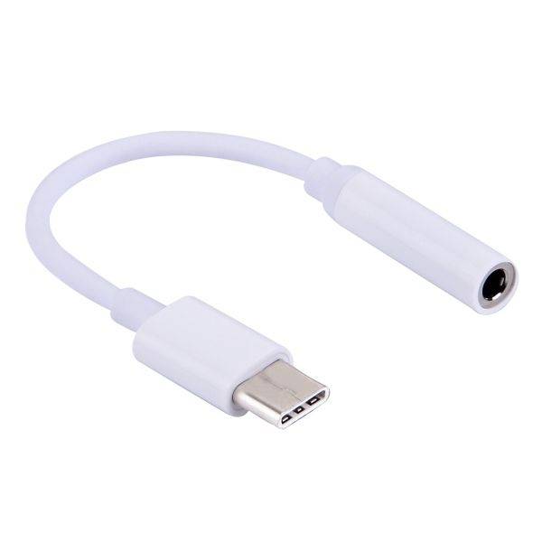 USB Type-C to Aux 3.5mm Audio Connector Adapter - White