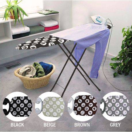 130x34cm Adjustable 4 Leg Steel Mesh Ironing Board with Rest - BLACK (PLEASE READ DESCRIPTION)