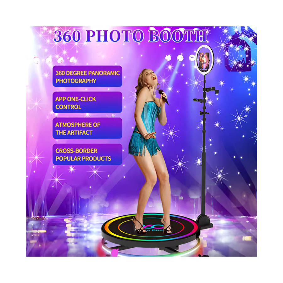 100cm Event Photo Booth - 360 Rotation & Lighting