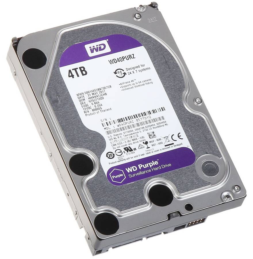 4TB WD Purple Surveillance 3.5 ` Sata Hard Drive ( For DVR / NVR) - Pre -Owned
