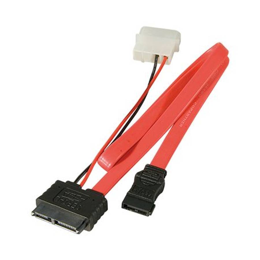 Lindy - Internal Slim SATA Cable with 5.25" PSU Power Connection Cable - Lindy - Internal Slim SA...