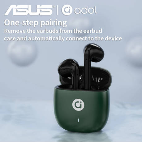 Asus - High Sound Quality Wireless Bluetooth Earbuds With Mic - Green
