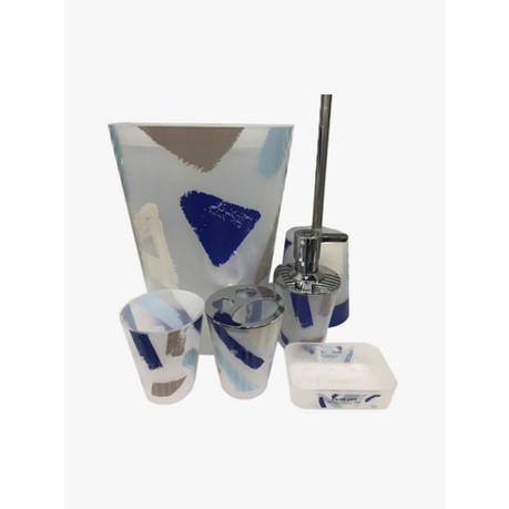 Bathlux 6 Piece Bathroom Kit Geometric Design