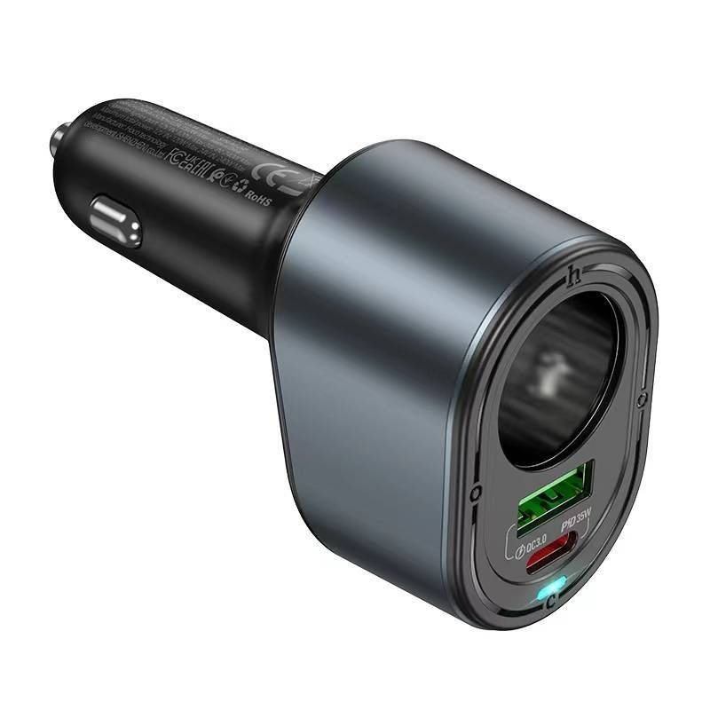 Hoco Z56 35 Watt USB-C Car Charger with Dual Port & Cigarette Lighter - 240W