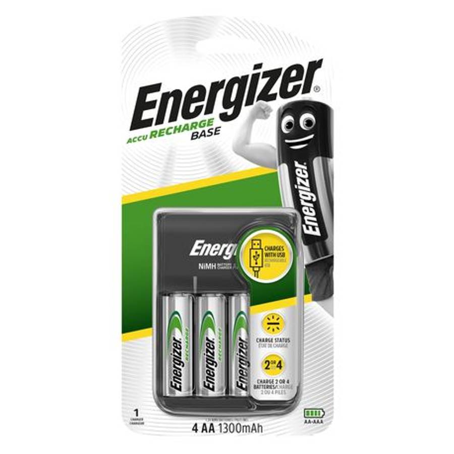 Energizer - Base Charger USB + 4x NiMH AA 1300mAh Batteries - Energizer - Base Charger USB + 4x N...