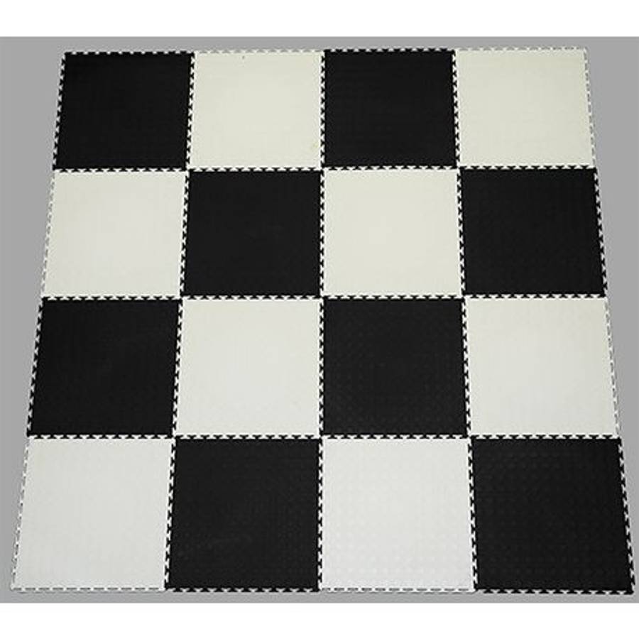 PVC Interlocking Rubber Floor Tile - Gym Mats (Pack of 4 - 1sqm) - White