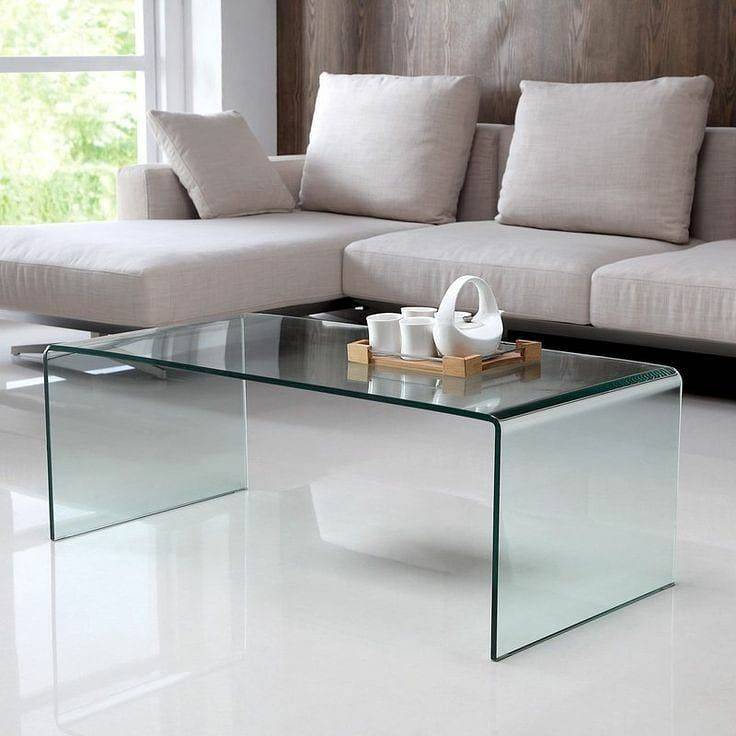 Modern Tempered Glass Coffee Table - 100cm