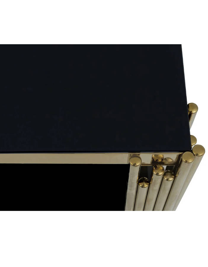 Amaretti Black/Gold Glass Rectangular Coffee Table