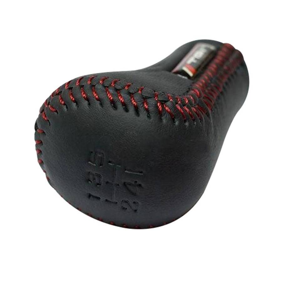 TRD Sports Leather Look Gear Knob (Black & Red)