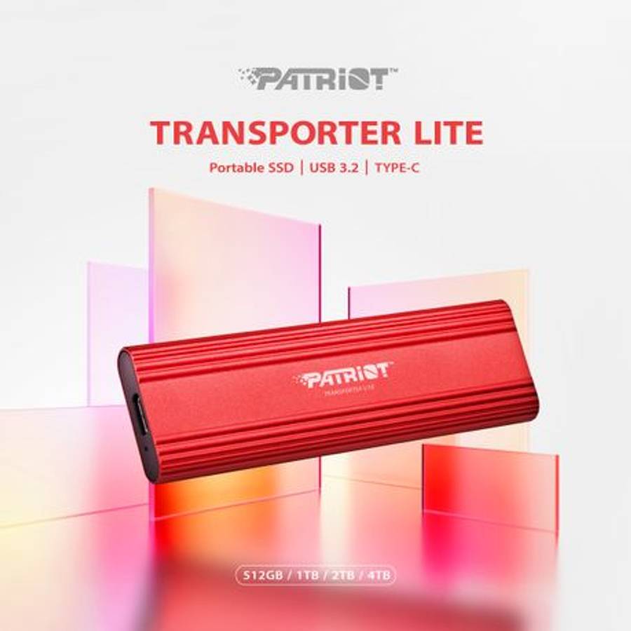 Patriot - Transporter Lite 2TB USB3.2 Type-C External Portable SSD - Red - Patriot - Transporter ...