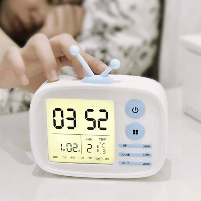 Classy TV Shape Digital Alarm Clock / Temperature & Calendar