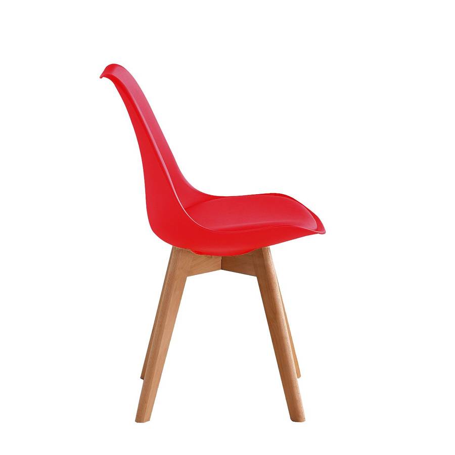 Dining Chair Set of 2 padded seat - Red Colour