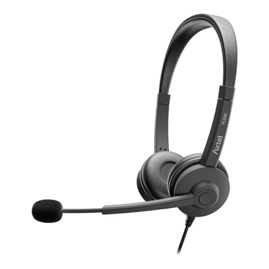 Axtel - Flow UC Wired Stereo Headset Black - Axtel - Flow UC Wired Stereo Headset Black