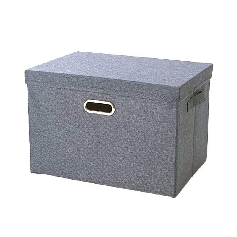 DHAO-Foldable Linen Fabric Clothing Storage Box Collapsible Organizer Grey - Grey XL