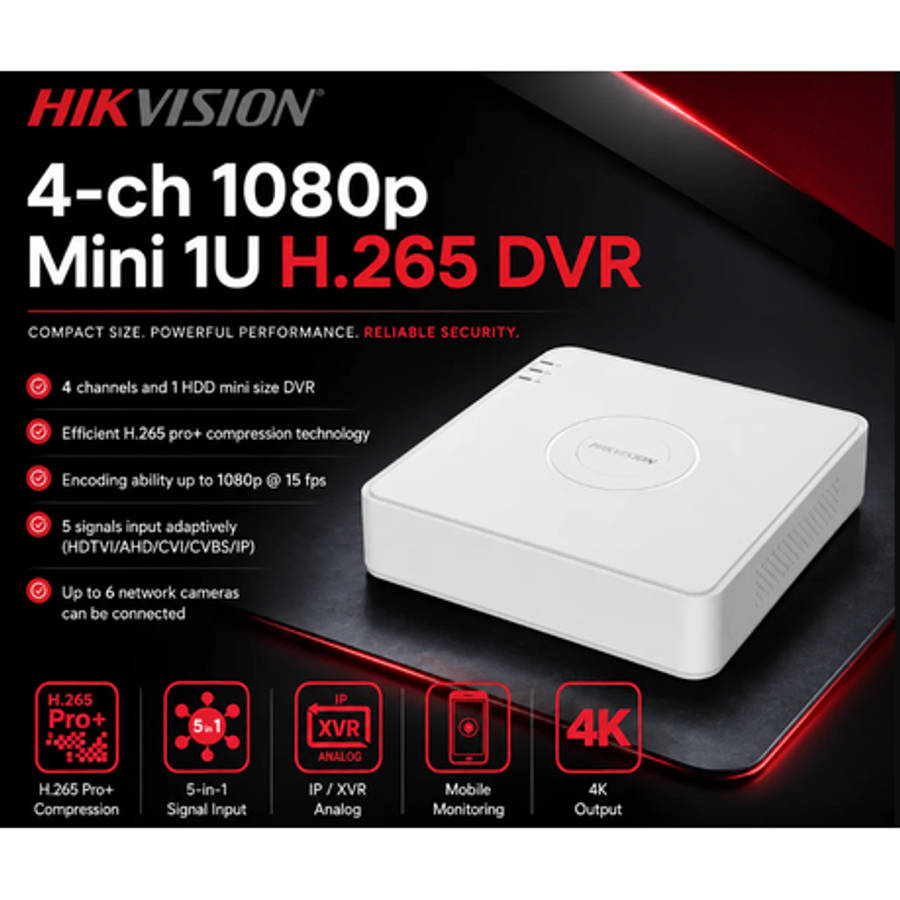Hikvision Security - Hikvision - 4-Channel Mini DVR - Hikvision Security - Hikvision - 4-Channel ...