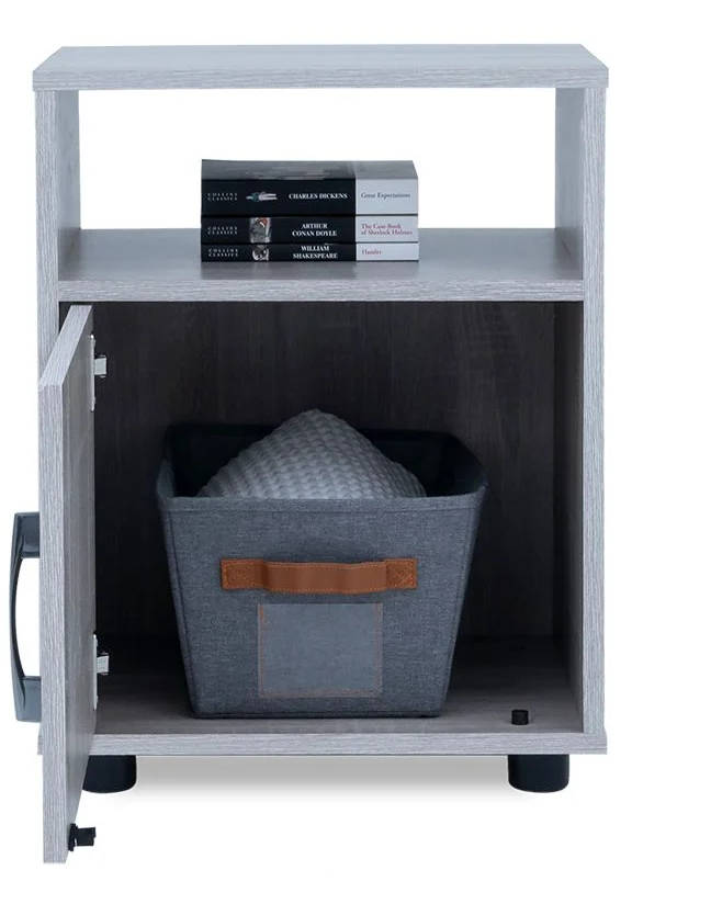 Modern Pedestal/Nightstand - 1-Drawer and 1-Shelf - Napa
