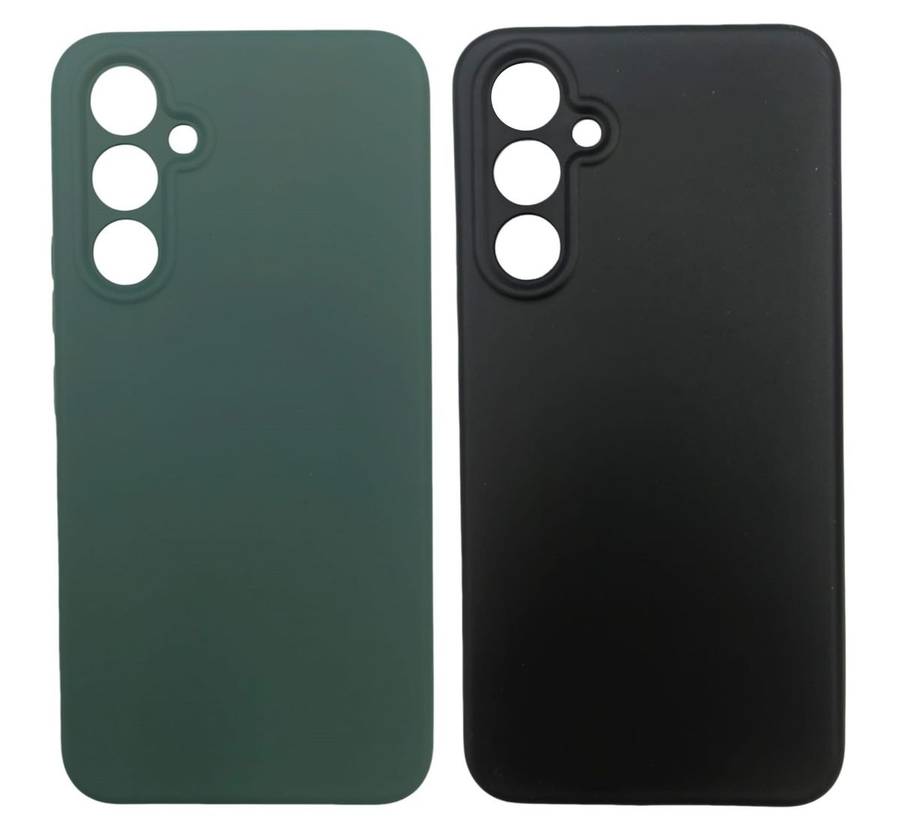Silicone Black & Dark Green Cover for Samsung Galaxy A14/A24/A34/A54/ 2Pack